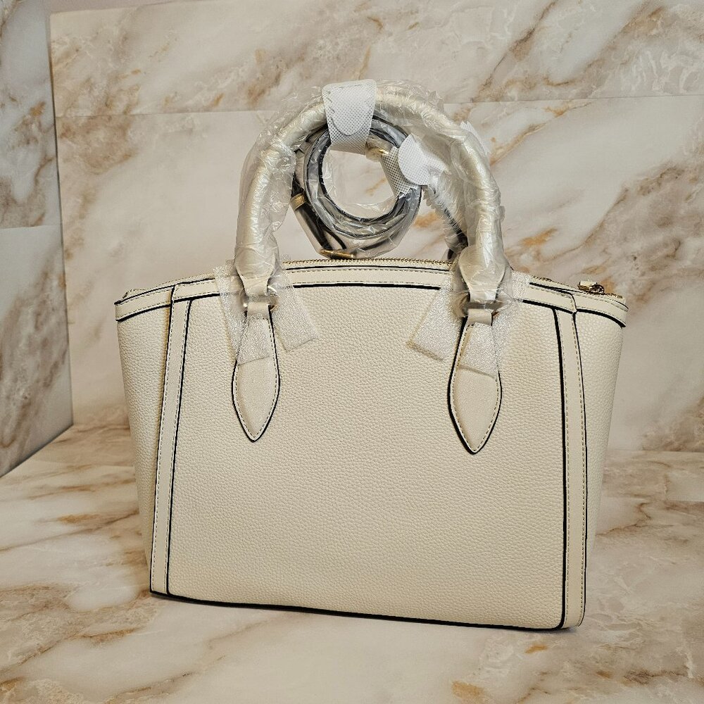 Nine West Kyelle Medium Jet Set Satchel Bag, Cream, NWT - Picture 2 of 2